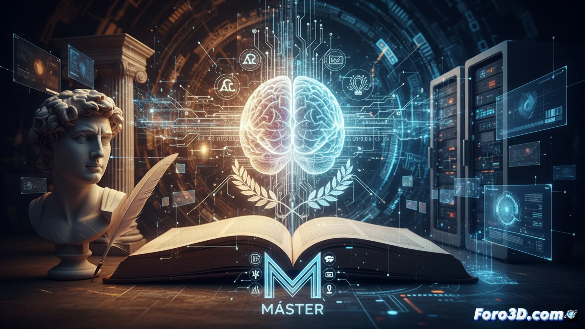 Estudiante utilizando un visor de realidad virtual para explorar un modelo 3D detallado de un yacimiento arqueológico.