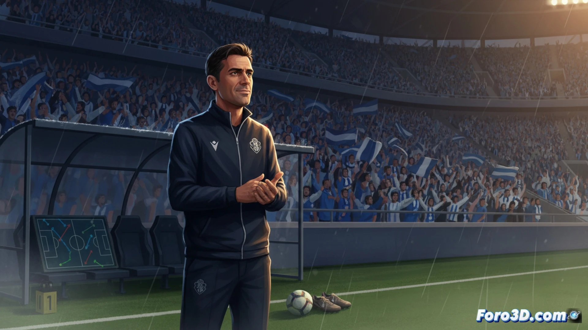 El entrenador Matarazzo habla con su equipo antes de la final, transmitiendo calma y concentración en el vestuario.