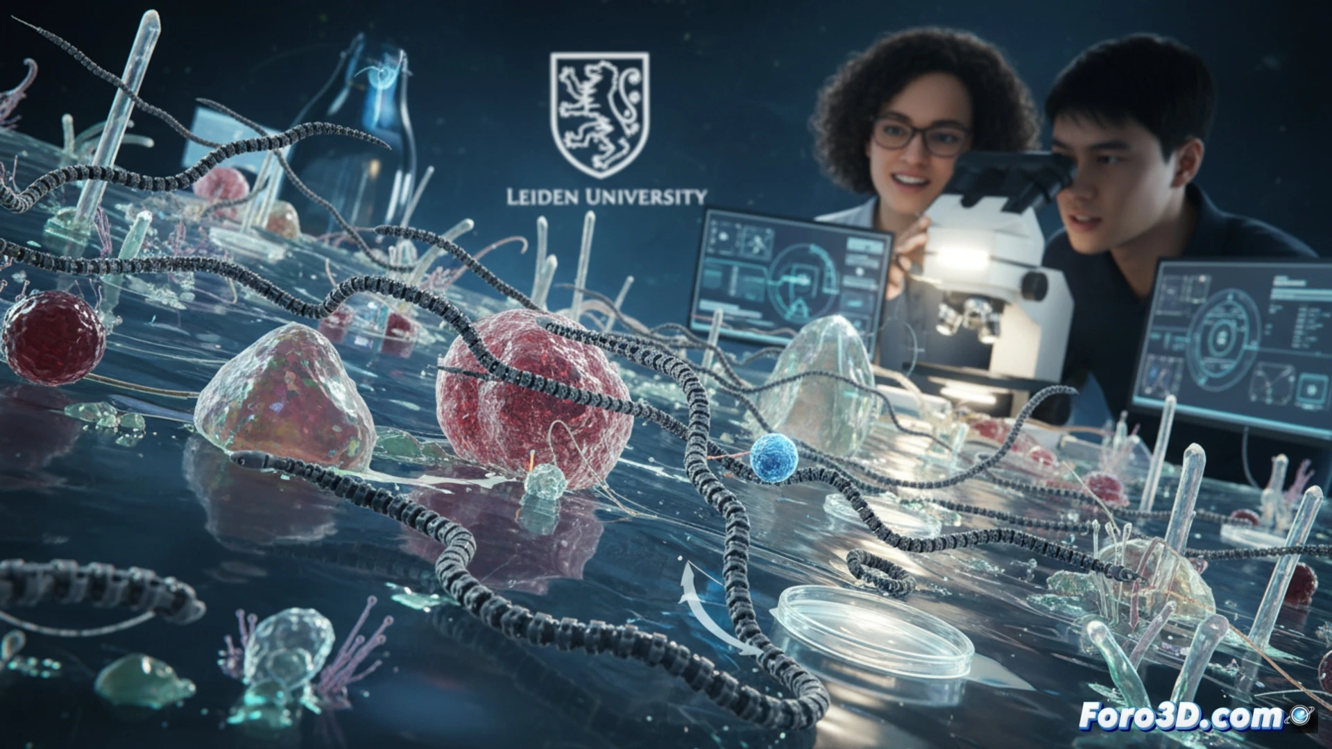 Microrobots blandos en cadena, impresos en 3D, nadan como gusanos microscópicos bajo un campo eléctrico.