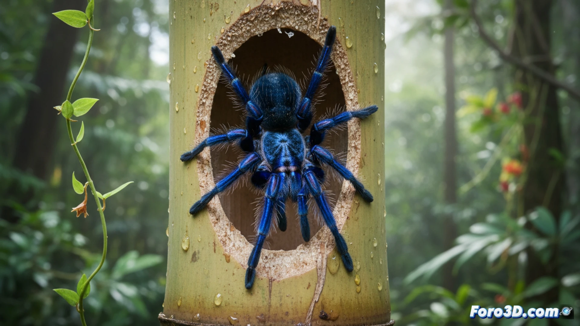 Modelado 3D de la tarántula azul eléctrica para visualización científica