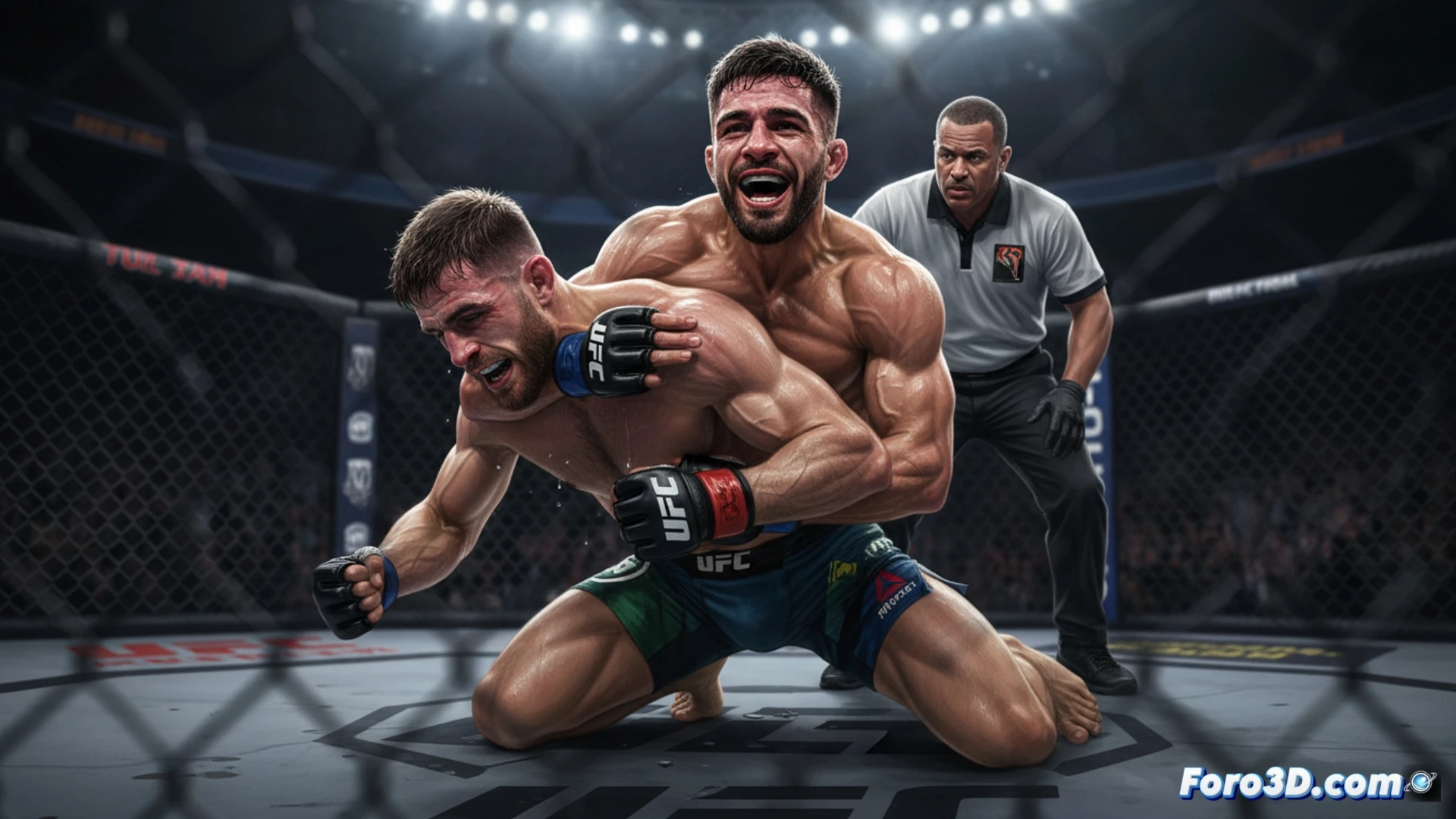 Moicano somete a Duncan con un mataleón. El brasileño celebra su victoria y apunta a un rival del Top-10.