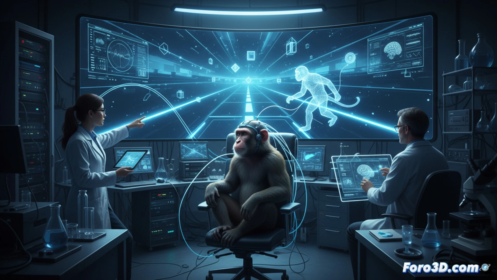 Monos navegan en realidad virtual solo con el pensamiento