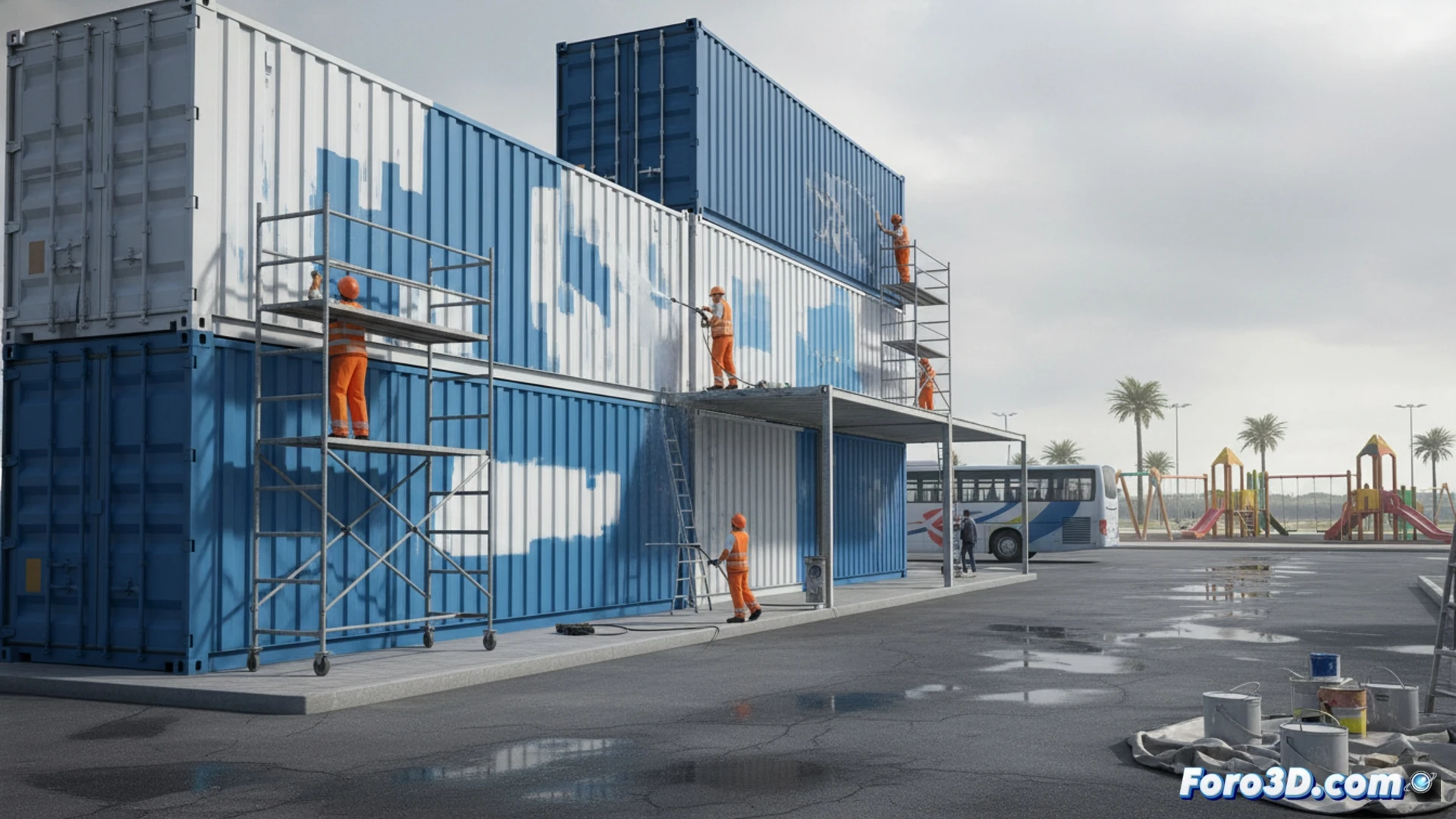 Ocho años de provisionalidad: la estación de autobuses de Dénia se pinta