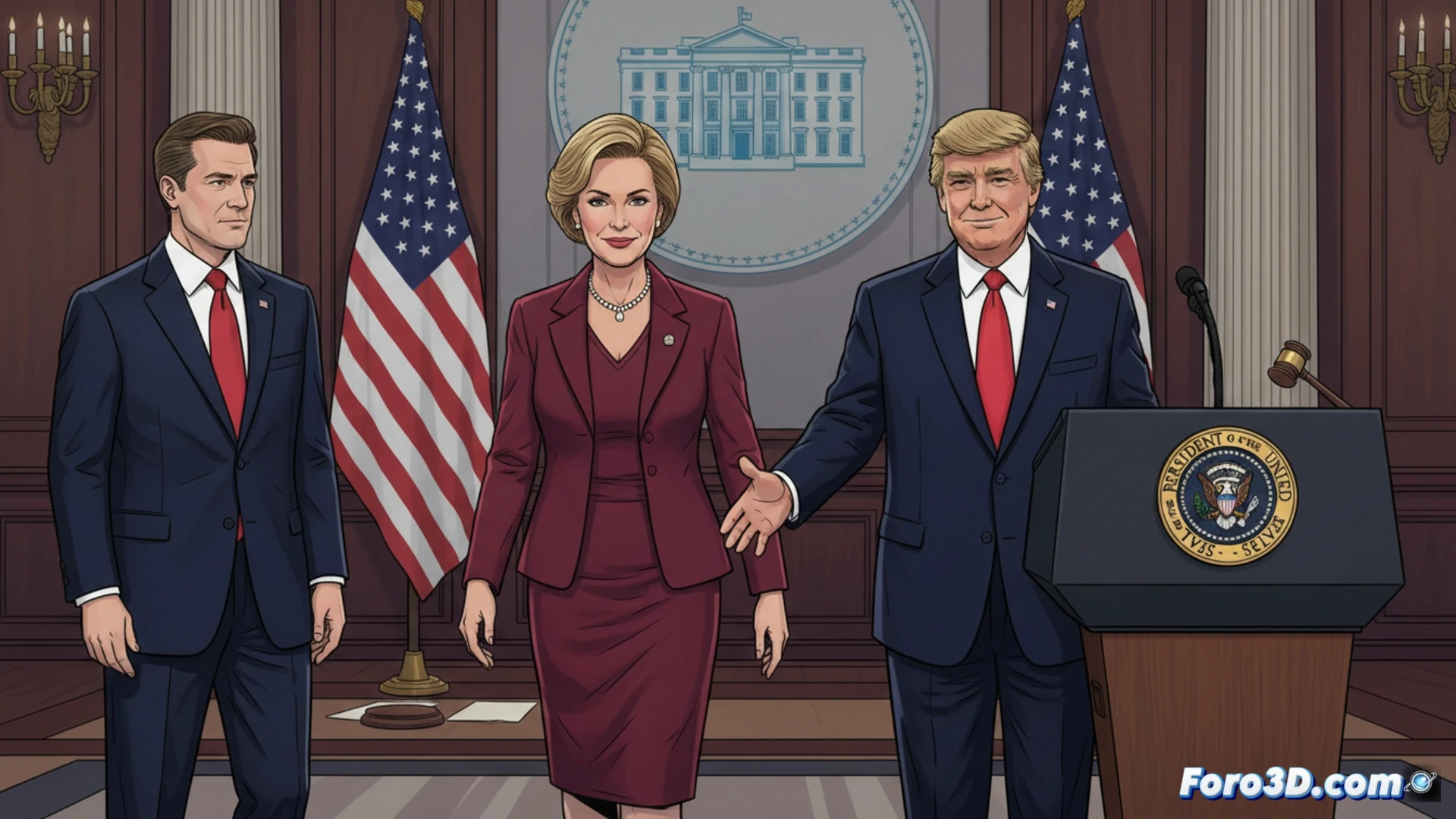 Pam Bondi abandona su despacho oficial, mientras Donald Trump anuncia su salida en un comunicado.