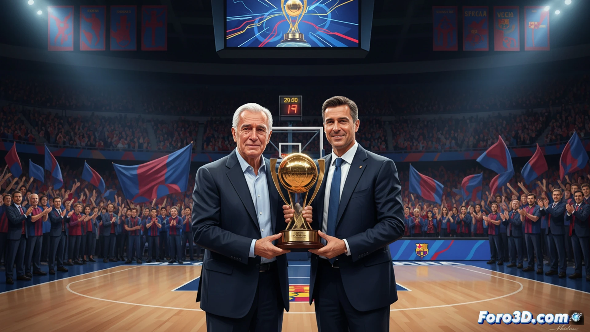 El Palau rinde homenaje a Pesic con una ovación y un regalo en su último partido de Euroliga.