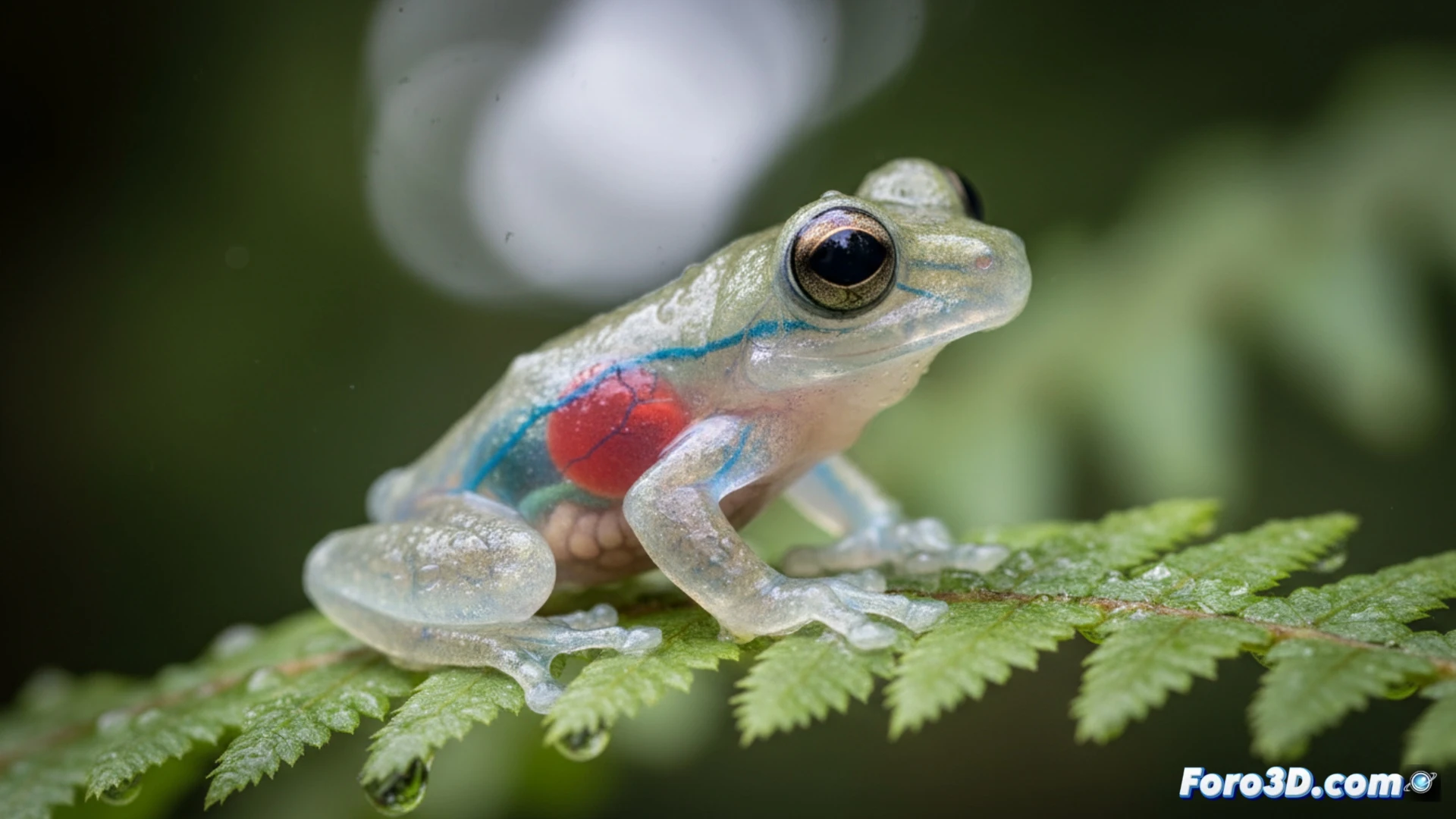Rana de Cristal de Nubes: Anatomía 3D de un Anfibio Translúcido