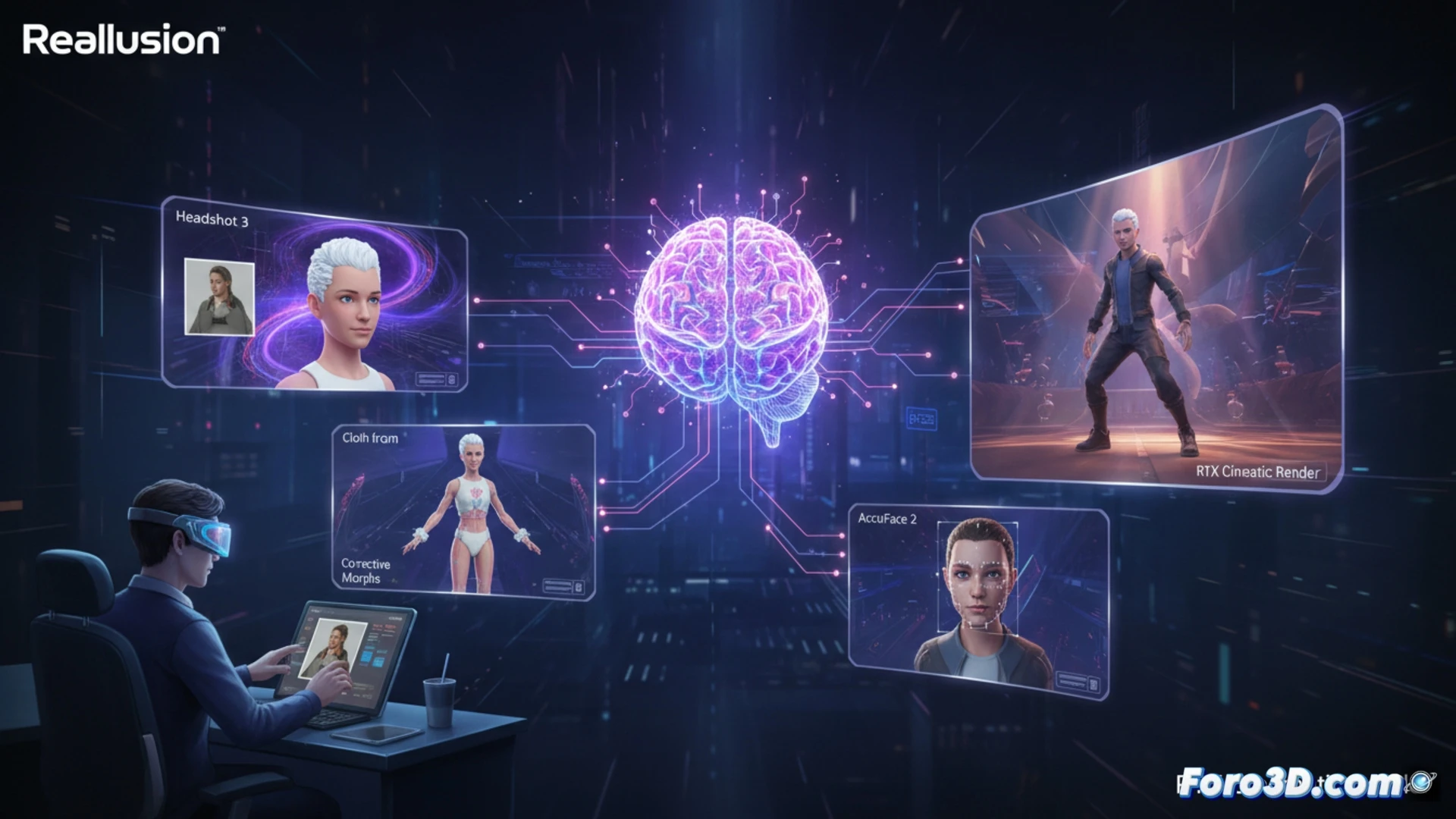 Un artista integra herramientas de IA en un flujo de trabajo 3D tradicional, con avances como renderizado RTX y reconstrucción facial.