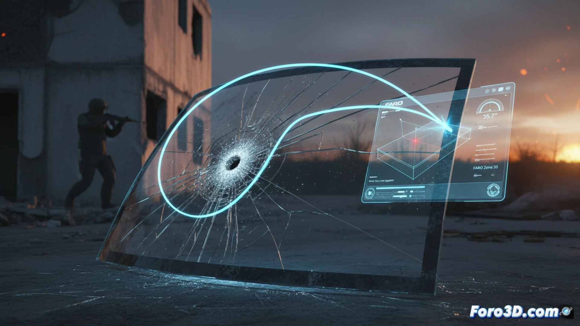 Reconstrucción 3D de Trayectoria Balística en Vidrio Curvo