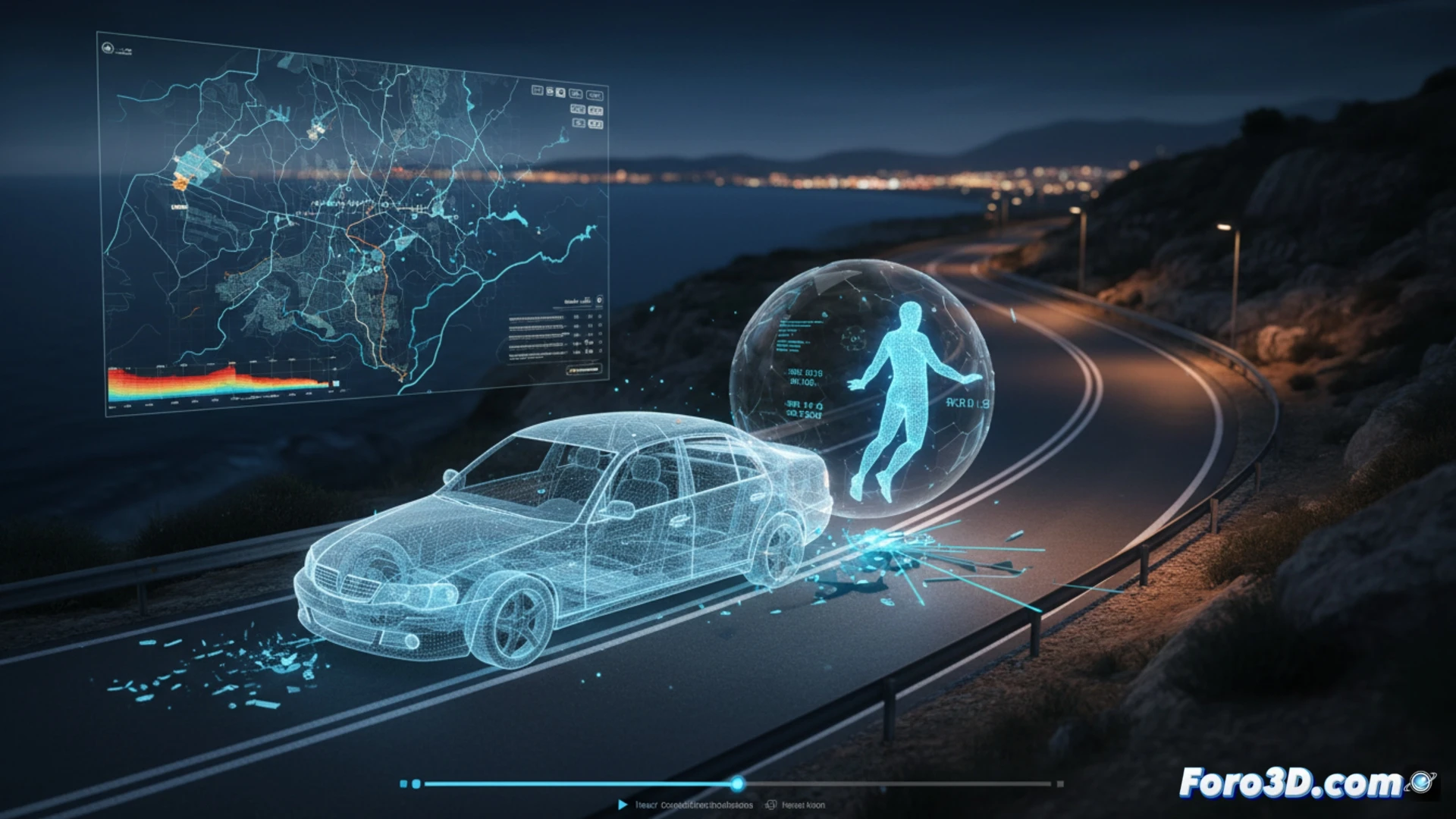 Reconstruccion forense 3D de atropello en Coll d en Rabassa con escaneo y simulacion de impacto