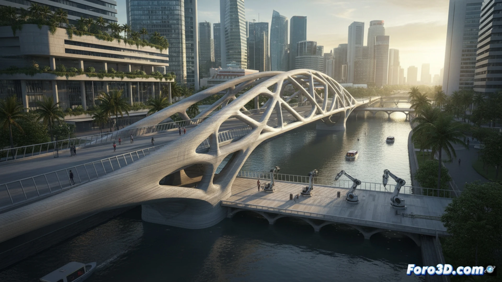 Singapur construirá su primer puente peatonal impreso en 3D con hormigón