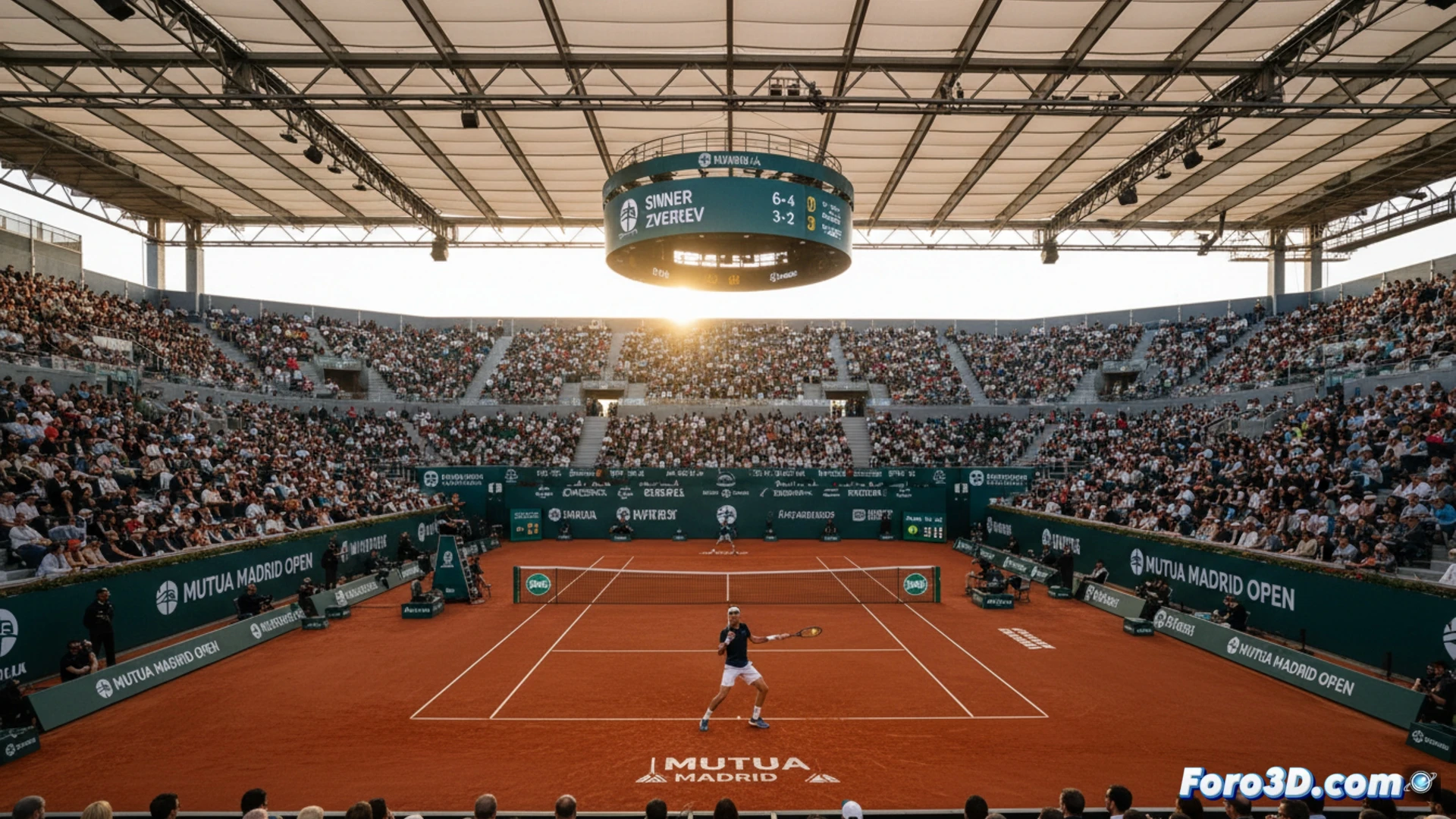 Jannik Sinner habla ante la prensa en una sala, con el logo de Madrid de fondo, comentando la ausencia de Alcaraz y Djokovic.