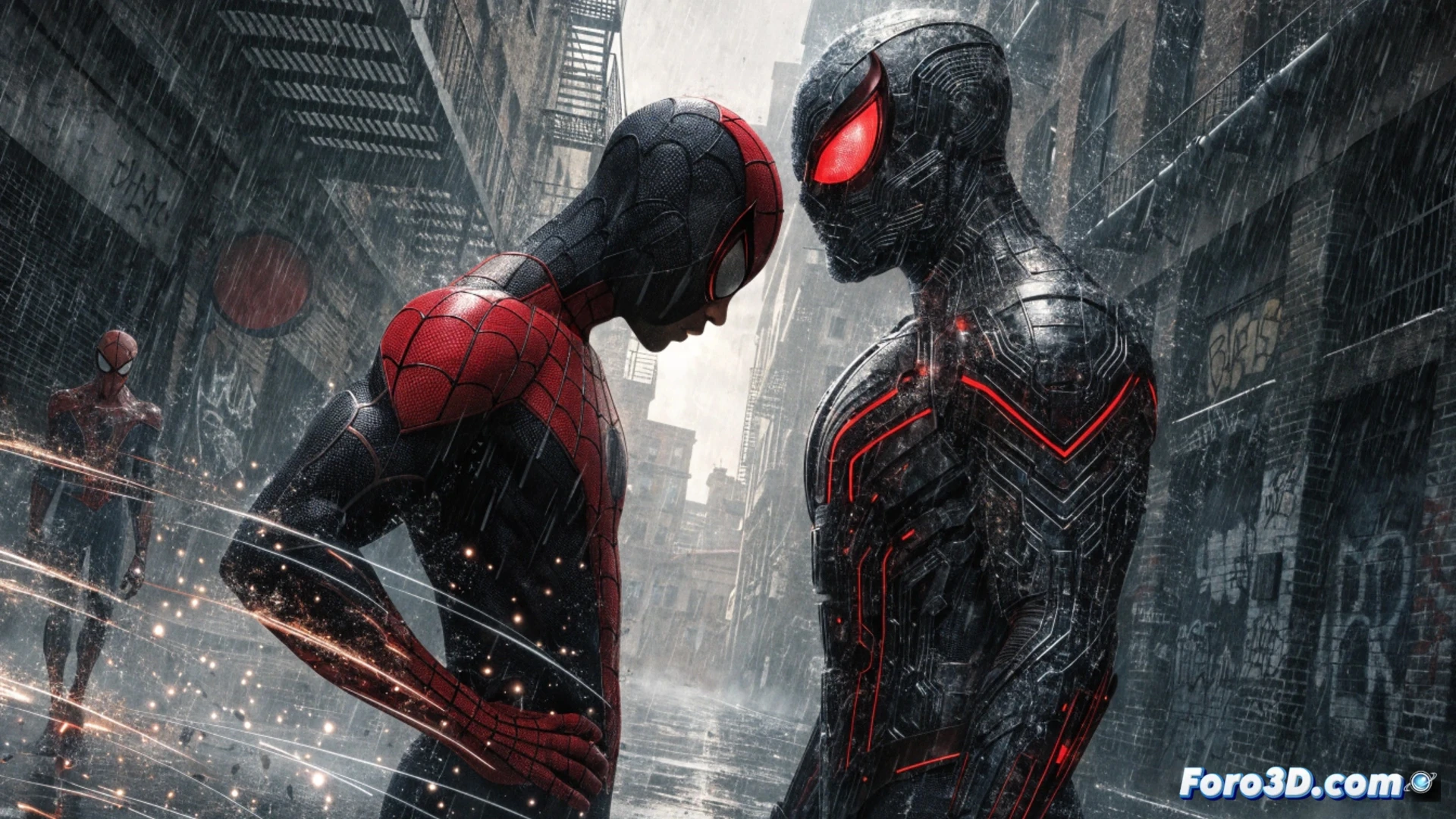 Miles Morales como Prowler en la Tierra-42, con tono íntimo y emocional.