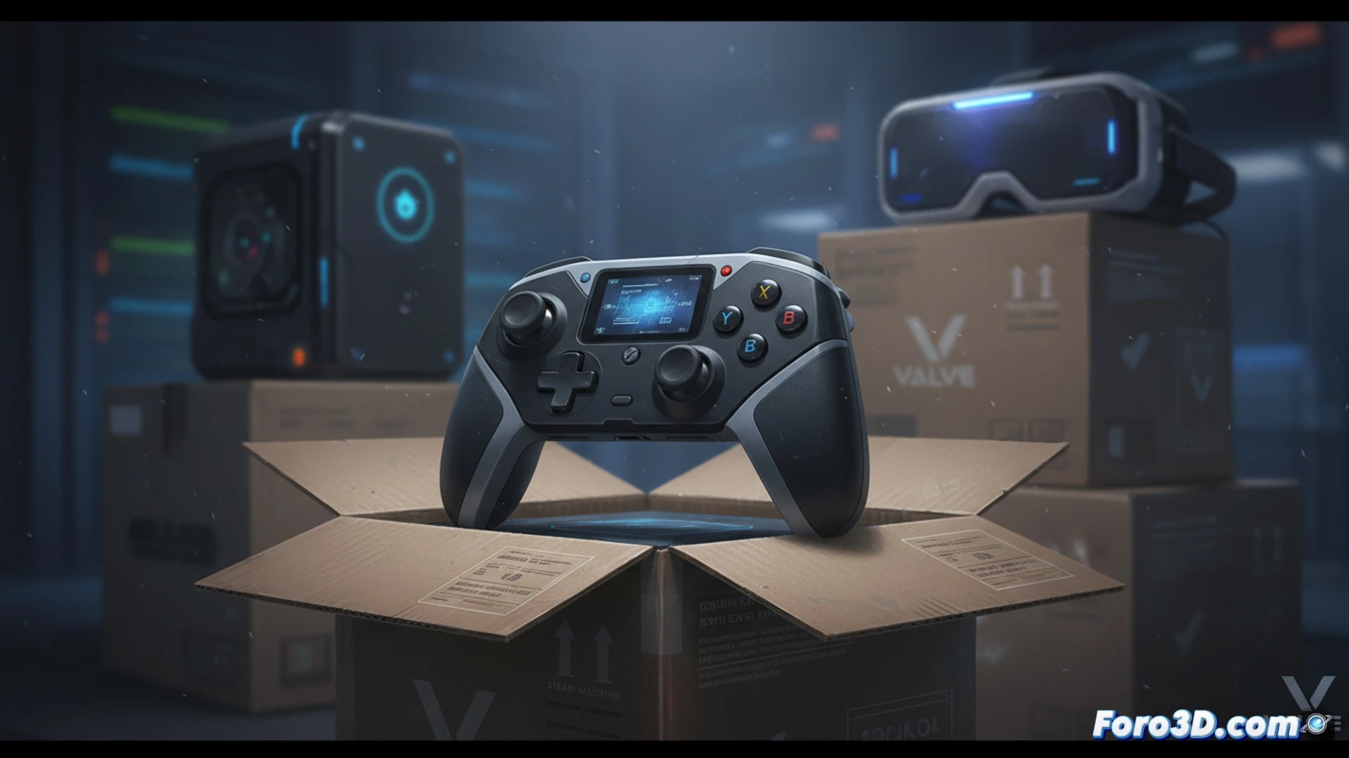 Un cargamento de cajas con el Steam Controller, listo para su distribución y venta inminente.
