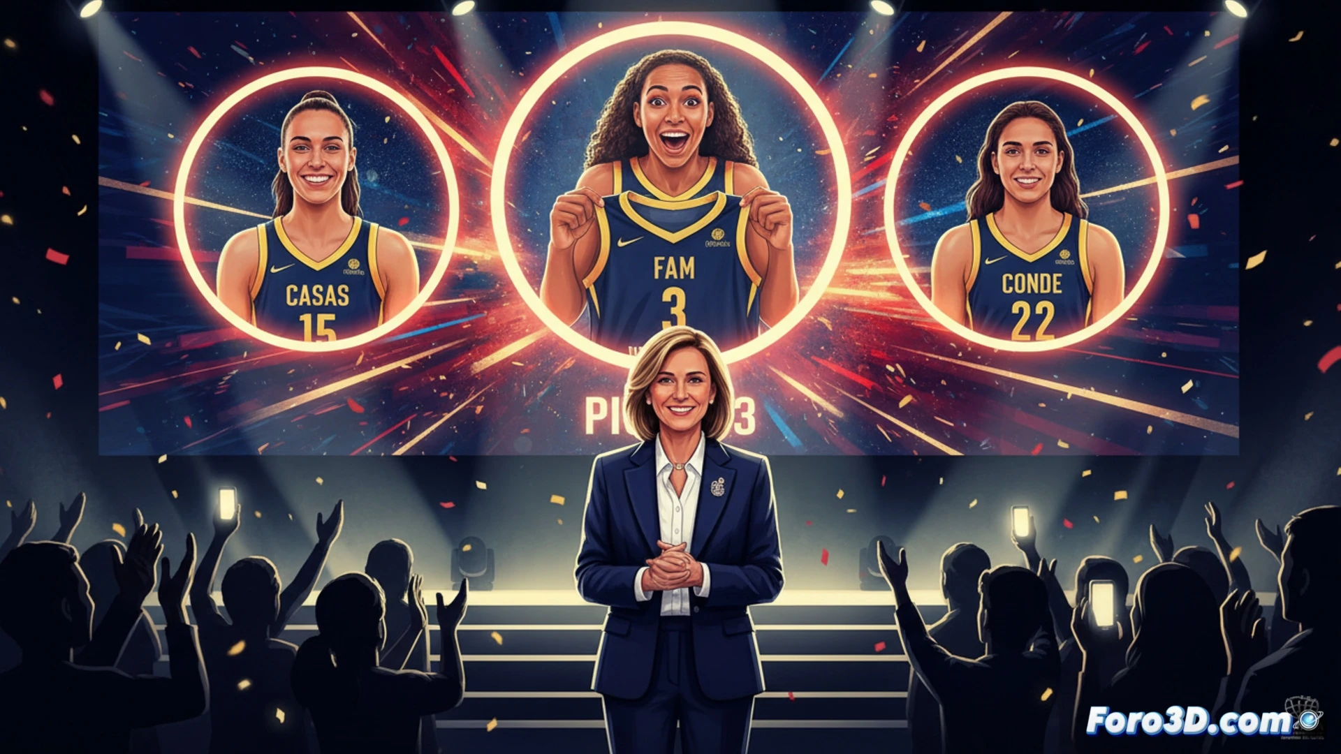 Tres jugadoras españolas celebran su elección en primera ronda del draft WNBA, un hito histórico.