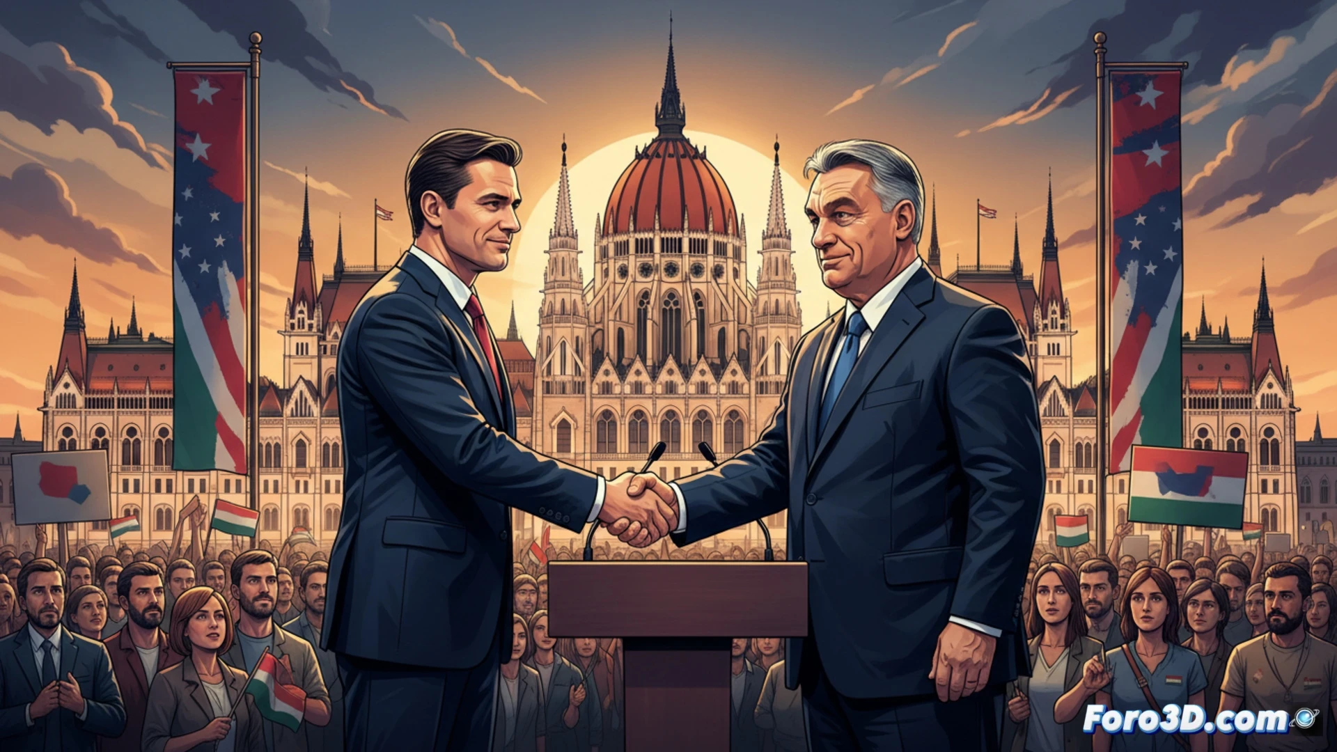 Vicepresidente Vance en Budapest, apoyando la campaña electoral del primer ministro húngaro Viktor Orbán.