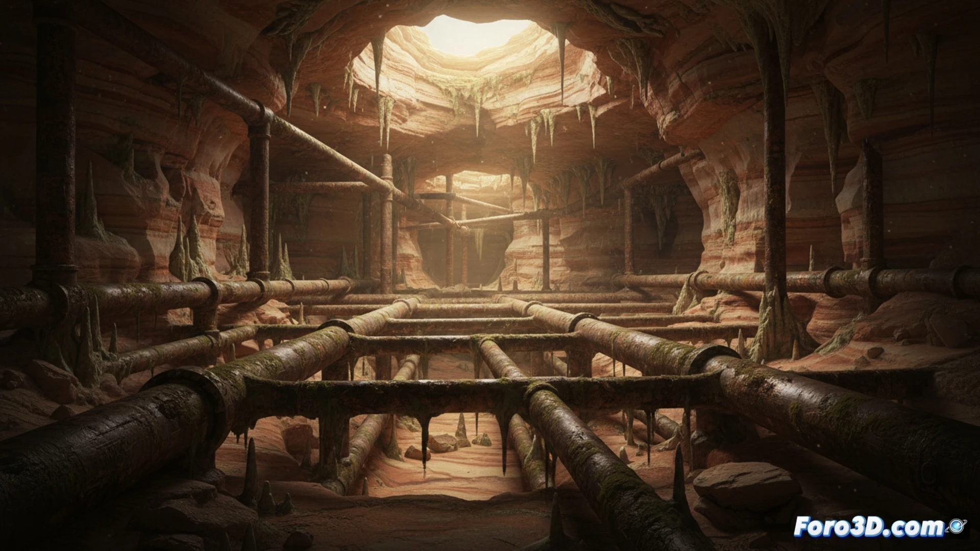 Reconstrucción digital 3D de las enigmáticas tuberías metálicas halladas en la montaña de Baigong, China.