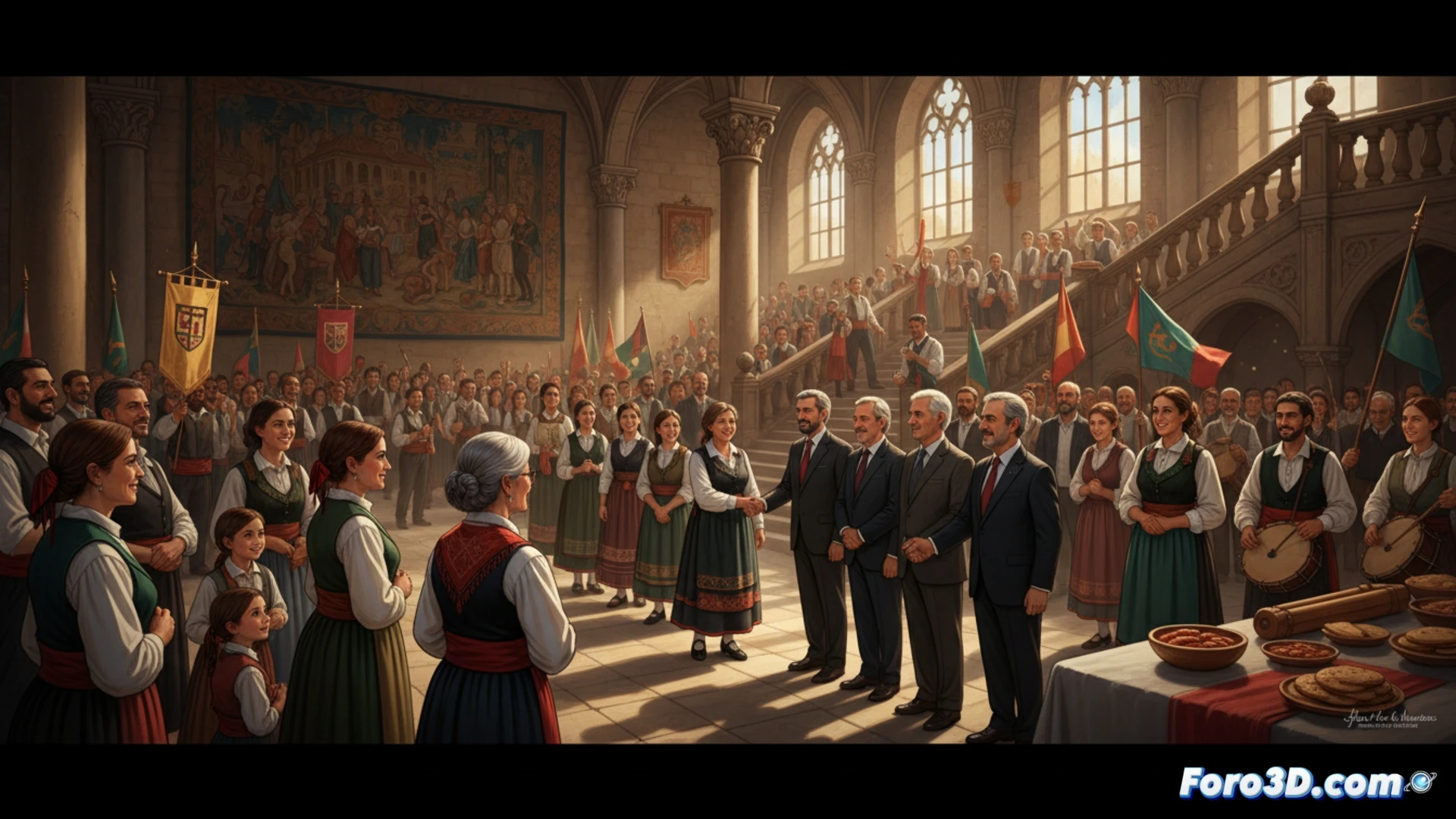 Mayordomos de Txantrea reciben saludo del Ayuntamiento en un acto que inicia las fiestas del barrio.