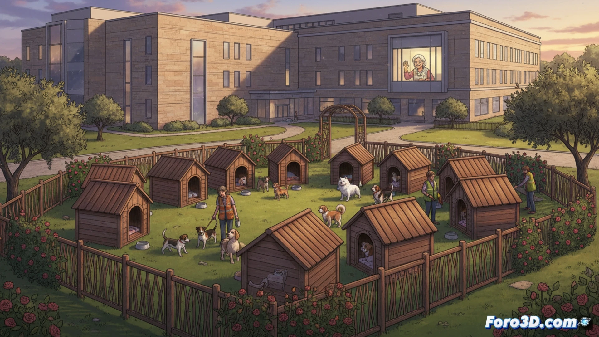 Un 'villaje' canino en Génova para dueños hospitalizados