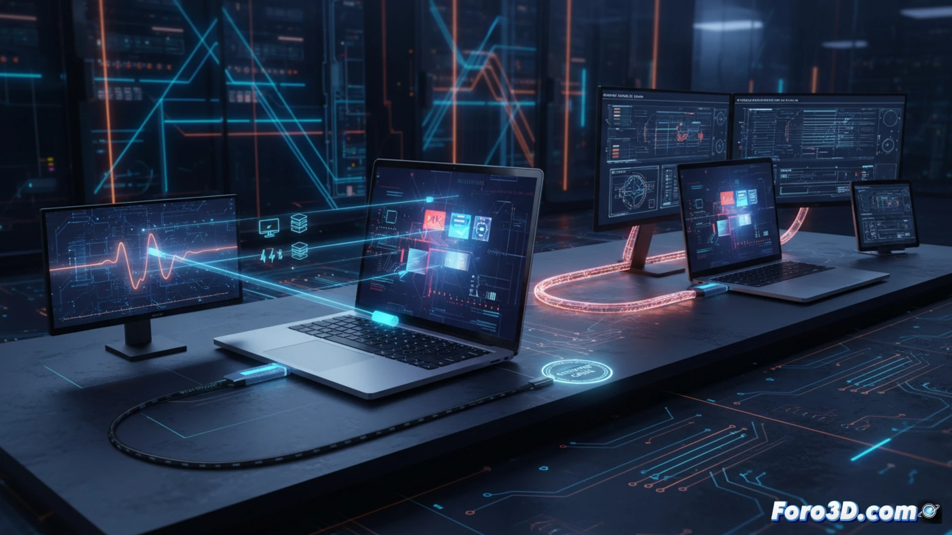 cables USB-C y Thunderbolt para flujo de trabajo 3D con monitores 4K y transferencia de texturas