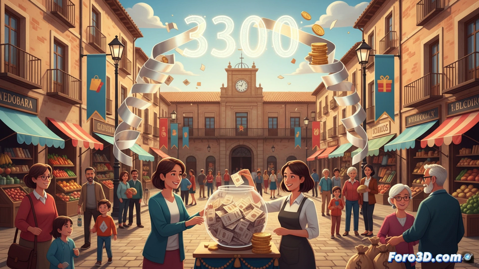 Un cliente deposita un cupón en una urna de sorteo dentro de un comercio local de Valdepeñas.