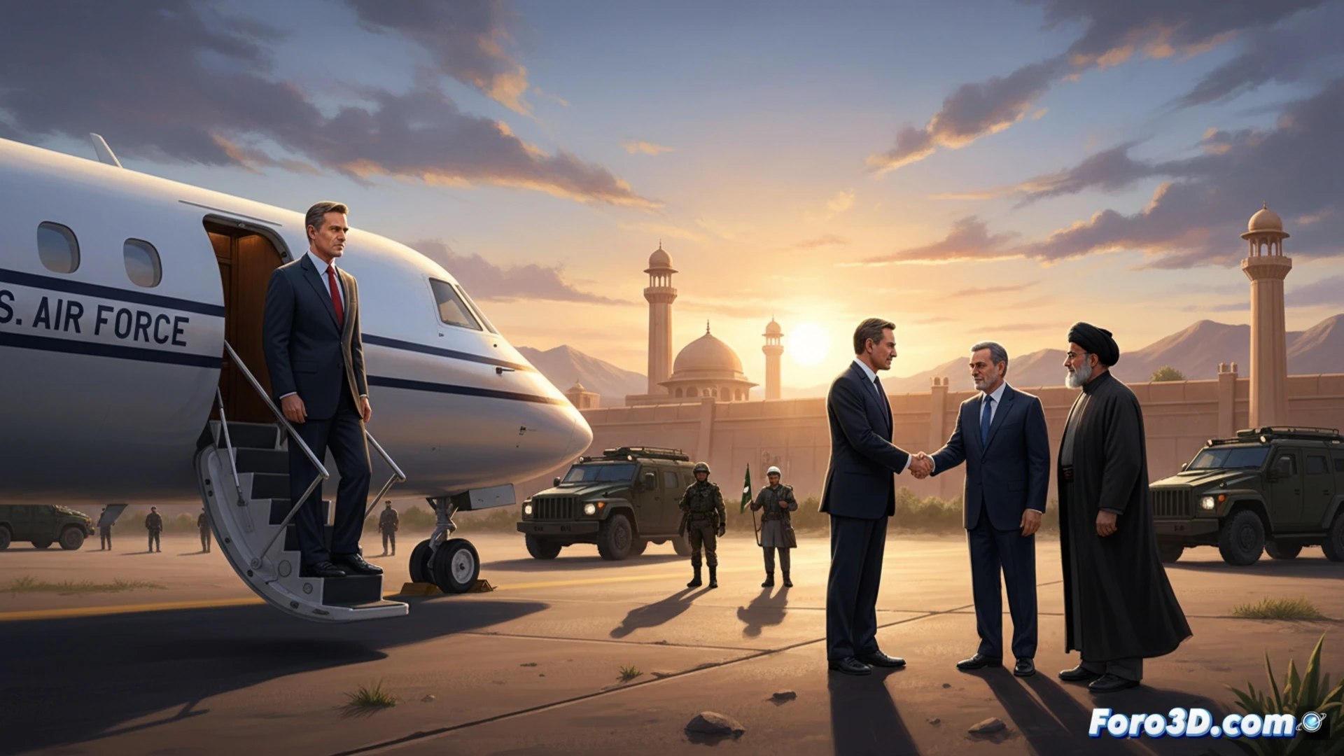 El vicepresidente estadounidense JD Vance en una reunión diplomática con representantes iraníes en suelo pakistaní, en un ambiente de tensión pero diálogo.