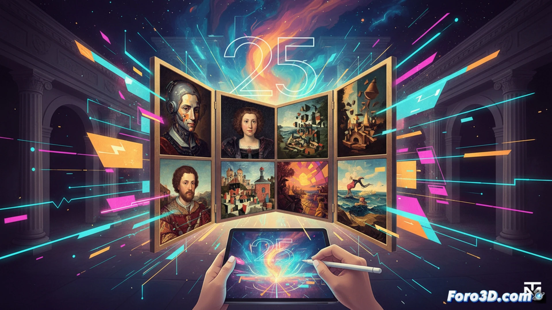 Participante joven fotografía su versión artística de un cuadro del Thyssen con el móvil, hashtags y fecha límite 17 mayo 2026.