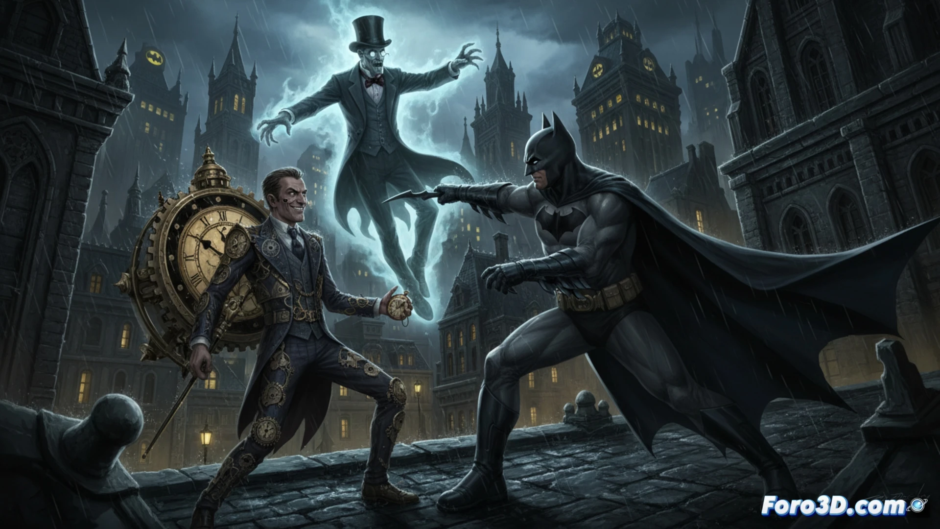 Batman enfrenta a villanos de otros héroes, como Gentleman Ghost, en la gótica y oscura Gotham City.