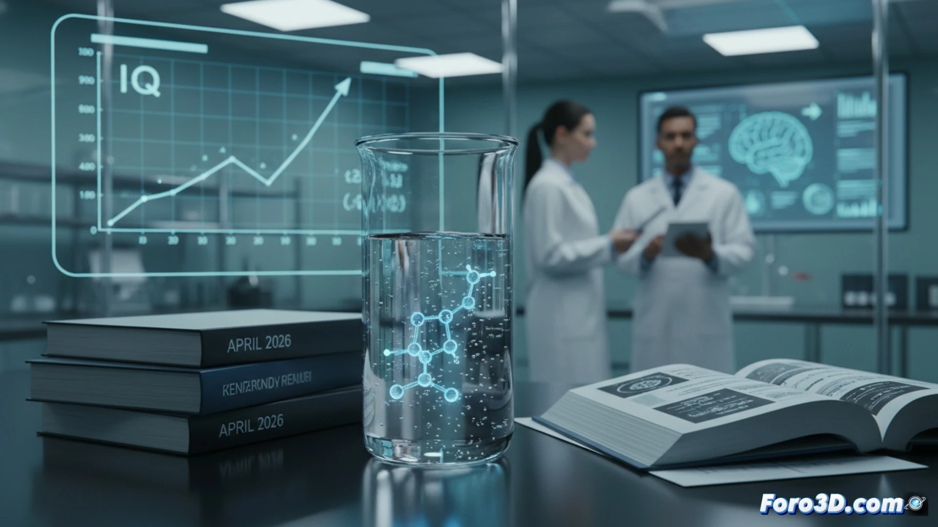 Gráfico 3D mostrando la relación entre niveles de fluoruro en agua y puntuaciones de coeficiente intelectual a lo largo del tiempo.