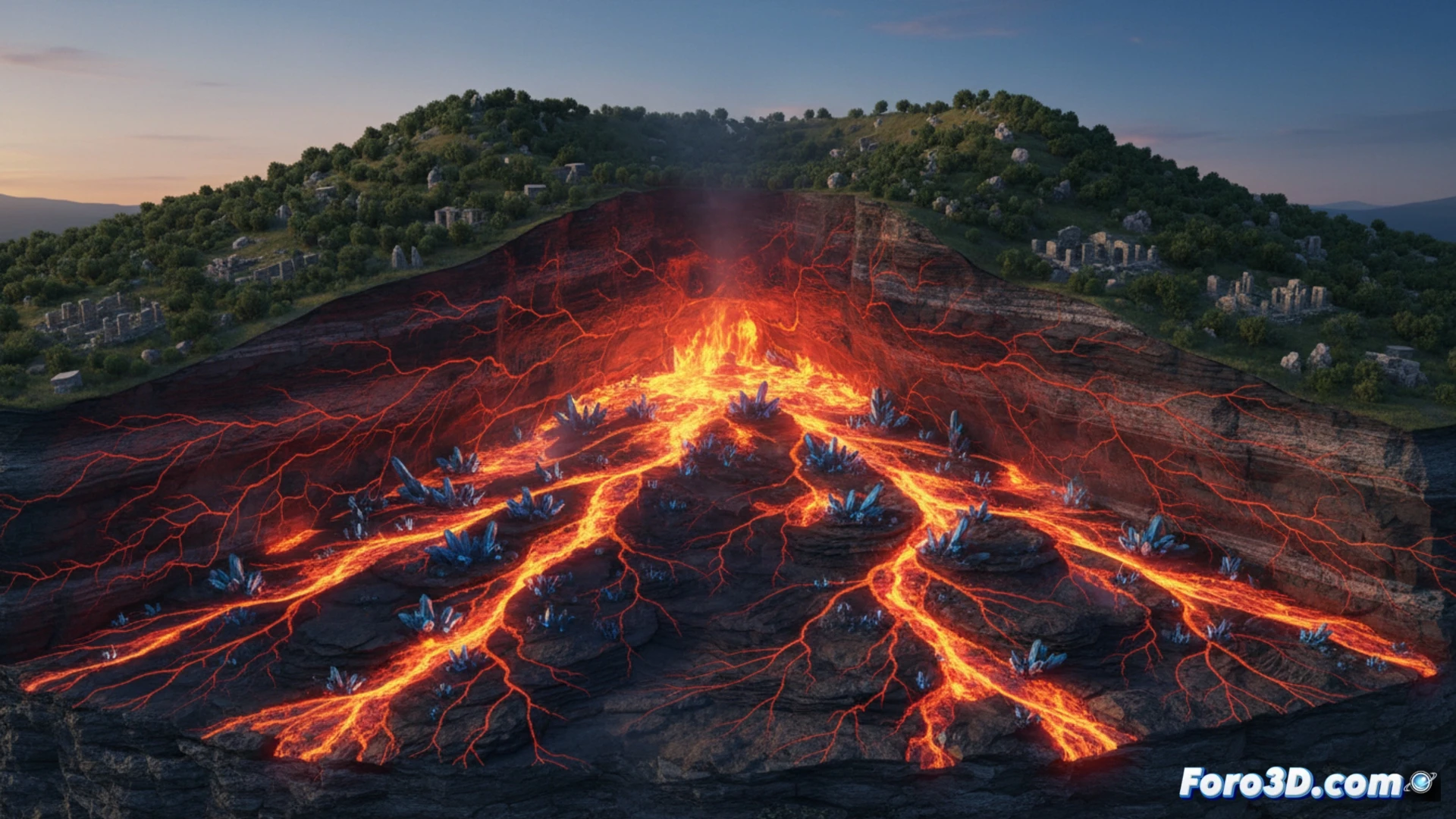 Volcanes silenciosos: el peligro oculto del magma latente en 3D
