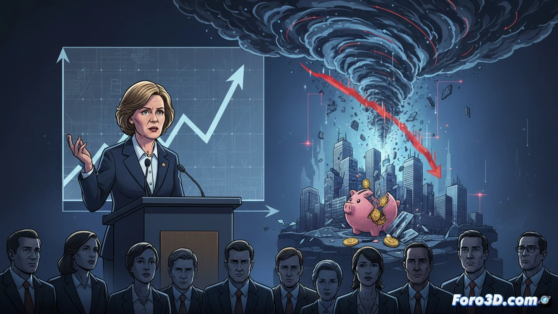 Senadora Warren advierte en Washington sobre burbuja financiera en IA, comparándola con crisis del 2008.