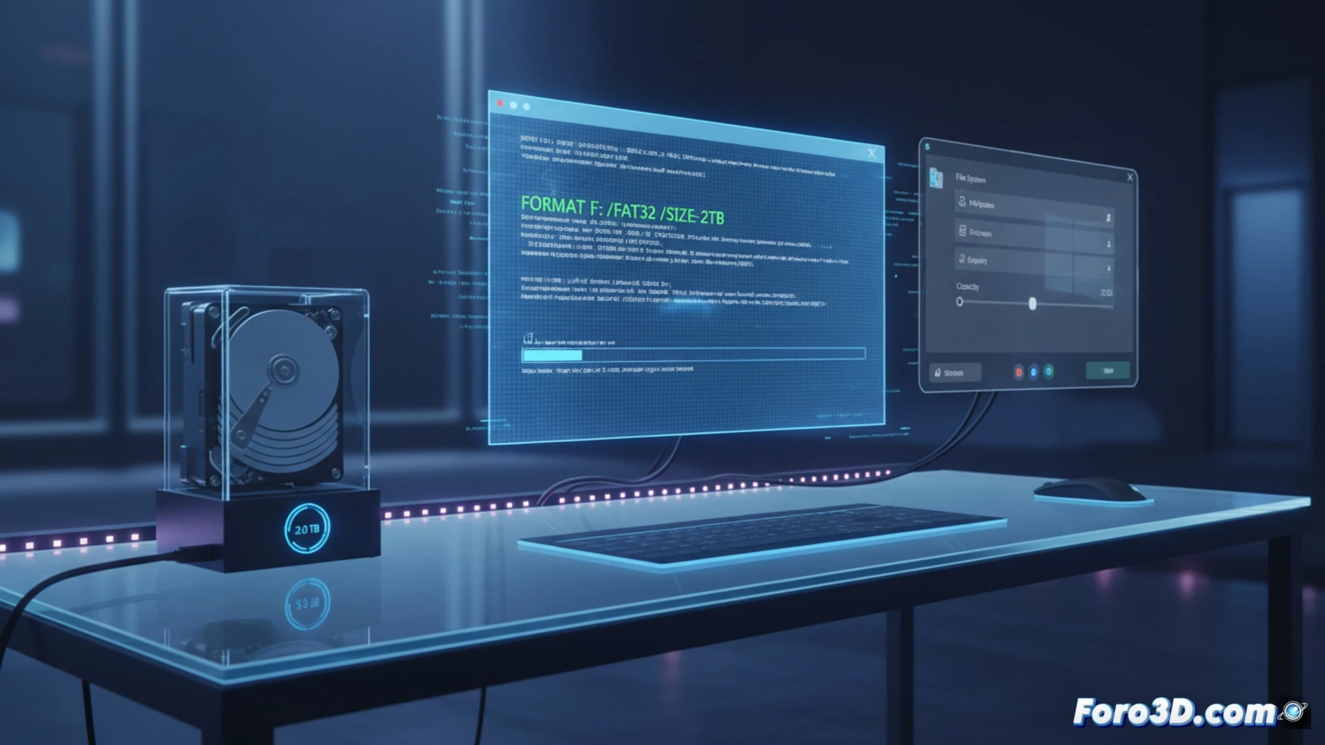Una ventana de formato de Windows 11 muestra una unidad USB con el sistema de archivos FAT32 seleccionado y un tamaño de partición superior a 32 GB.