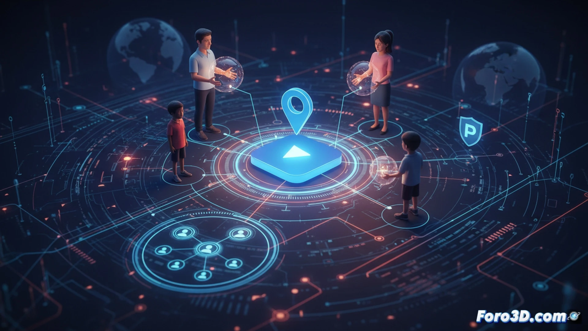 Una familia comparte pantalla mientras el servicio verifica su ubicación en el mismo hogar.