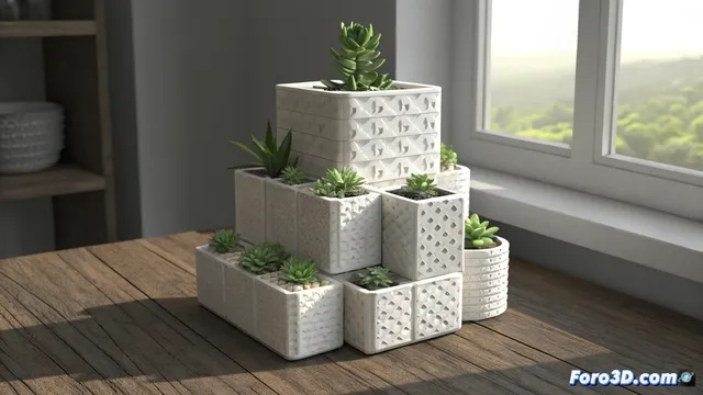 Aectual presenta Boxy, un sistema de macetas modular hecho con material reciclado e impresión 3D