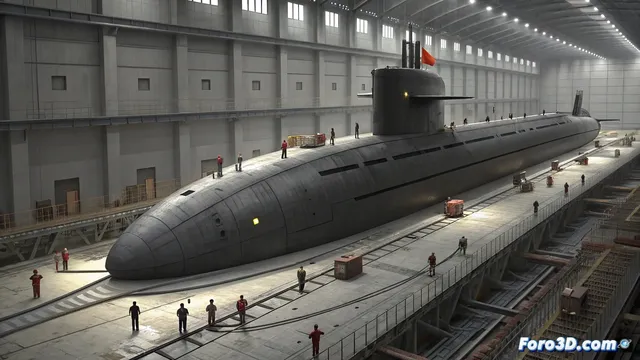 Modelar el submarino nuclear Tipo 093 Clase Shang