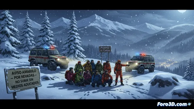 Doce excursionistas quedan atrapados en el puerto de Cotos al anochecer