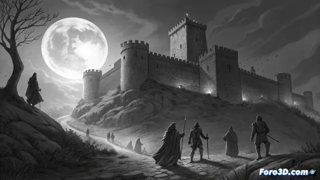 El castillo de Peracense y sus siluetas nocturnas