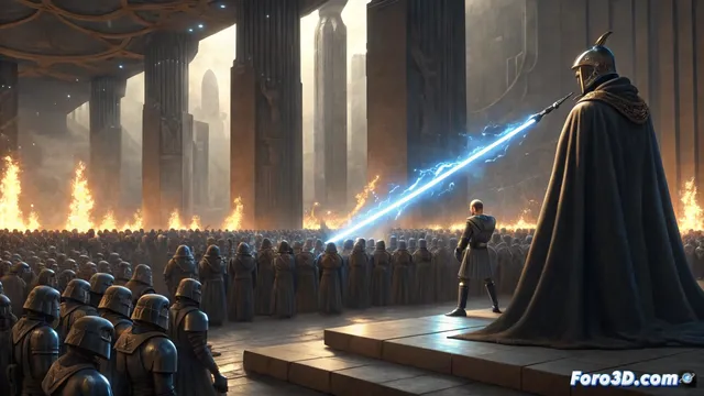 El guion de cine ejecuta al rey anfitrión en una escena distópica