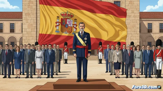 Felipe VI preside la jura de bandera civil en Cáceres