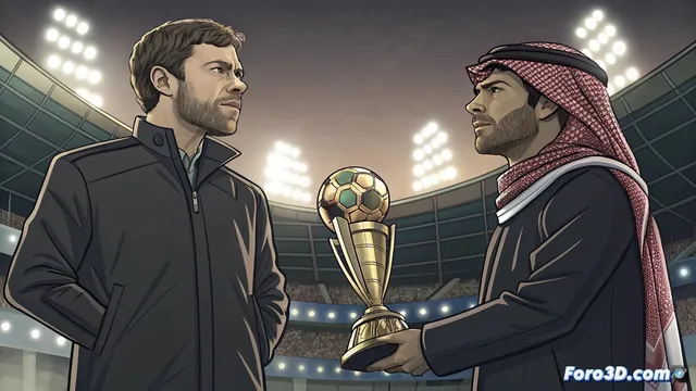 Flick y Alonso presentan el trofeo de la Supercopa antes del clásico