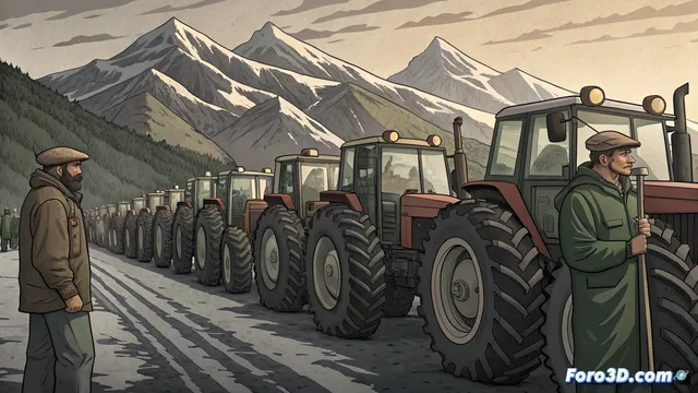 Ganaderos y agricultores protestan en Biriatou contra el acuerdo UE-Mercosur