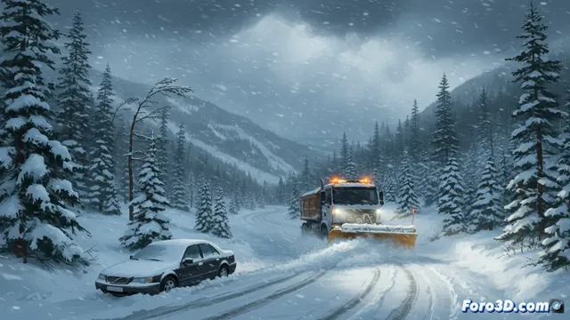 La borrasca Ingrid mantiene su impacto en Ourense con nieve y viento