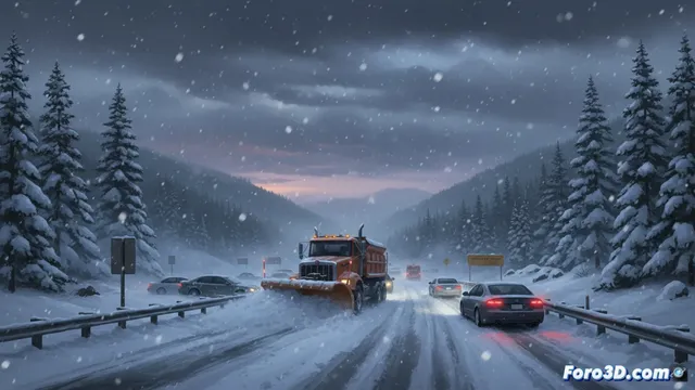 La borrasca Ingrid corta ochenta carreteras por intensas nevadas