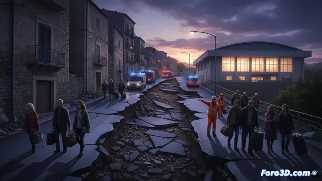 La protección civil de Sicilia evacúa a quinientas personas por un deslizamiento en Niscemi