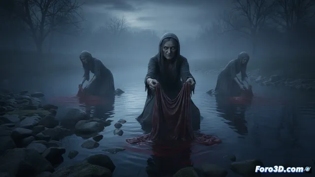 Las lavanderas del río Nalón presagian la muerte