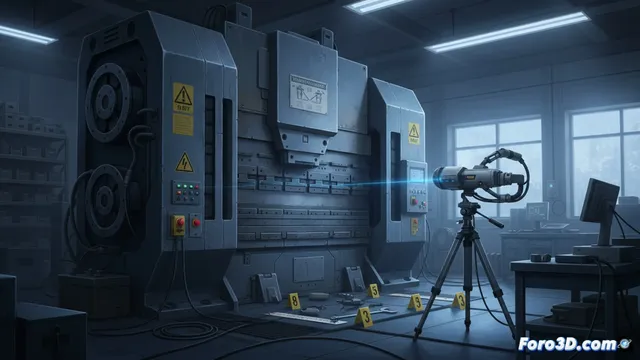 Un análisis forense en 3d reconstruye un accidente con una plegadora