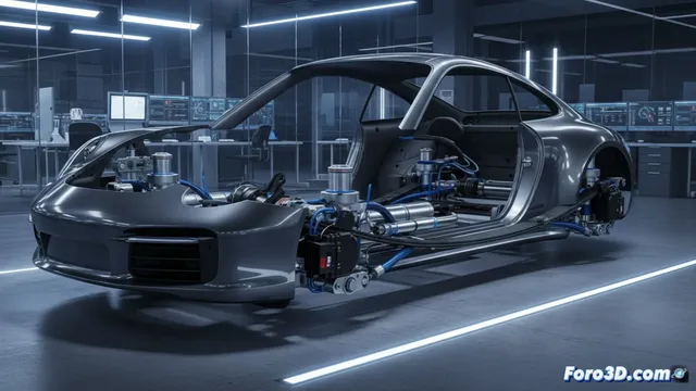 Una patente de Porsche muestra una suspensión híbrida con ballestas y neumática