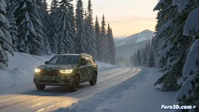 Los espías capturan al skoda epiq en pruebas árticas