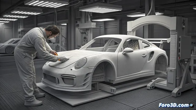 Un equipo fabrica la carrocería de un Porsche 911 GT3 RS con impresión 3D