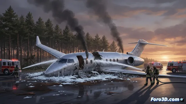 Un jet privado se estrella al despegar en Maine