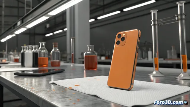 Un periodista prueba la resistencia del color cosmic orange del iphone 17 pro